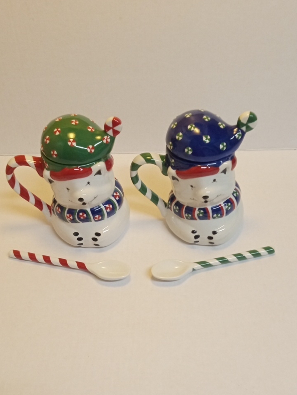 Vintage Princess House Polar Bear Mug Cup with Lid and Stir Stick Ceramic Decor